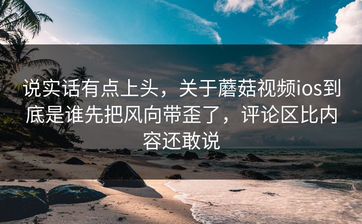 说实话有点上头，关于蘑菇视频ios到底是谁先把风向带歪了，评论区比内容还敢说