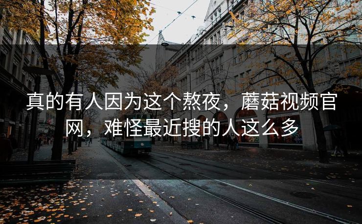 真的有人因为这个熬夜，蘑菇视频官网，难怪最近搜的人这么多