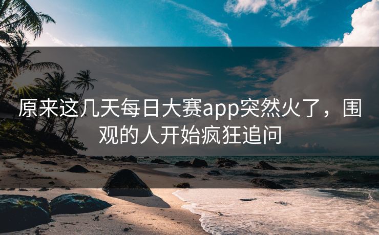 原来这几天每日大赛app突然火了，围观的人开始疯狂追问