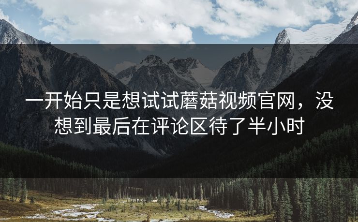 一开始只是想试试蘑菇视频官网，没想到最后在评论区待了半小时