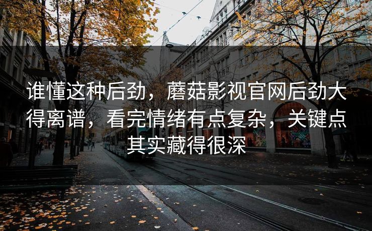 谁懂这种后劲，蘑菇影视官网后劲大得离谱，看完情绪有点复杂，关键点其实藏得很深