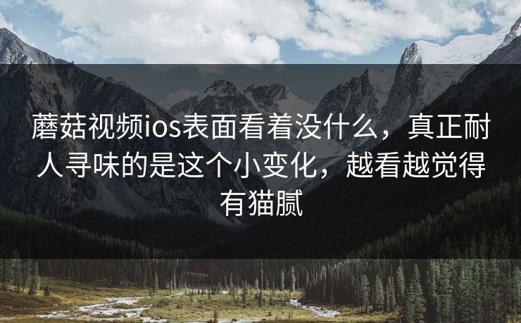 蘑菇视频ios表面看着没什么，真正耐人寻味的是这个小变化，越看越觉得有猫腻
