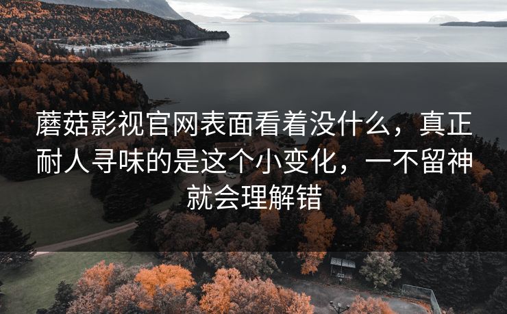 蘑菇影视官网表面看着没什么，真正耐人寻味的是这个小变化，一不留神就会理解错