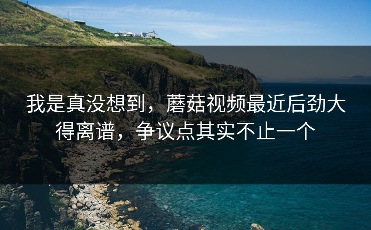 我是真没想到，蘑菇视频最近后劲大得离谱，争议点其实不止一个